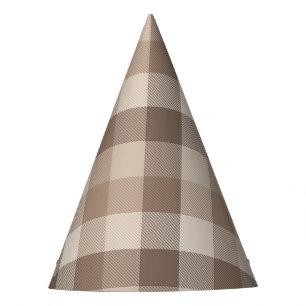 Chapeaux De Fêtes Gingham à carreaux marron clair Terre Neutre