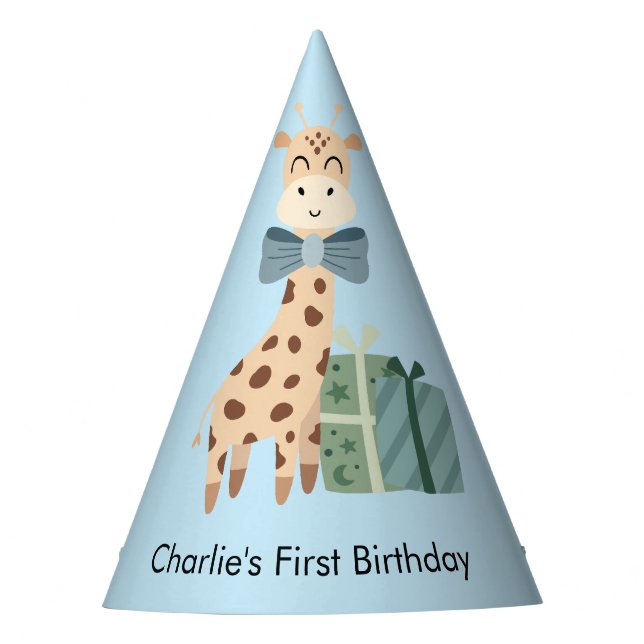 Chapeaux De Fêtes Giraffe d'animal de fête avec cadeaux, Anniversair (Devant)