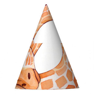 Chapeaux De Fêtes Giraffe dormante : Aquarelle douce