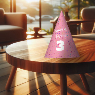 Chapeaux De Fêtes Glaçage de Donut Anniversaire Rose