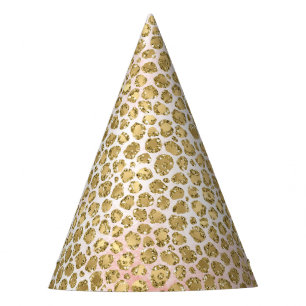 Chapeaux De Fêtes Glitzy Glam Gold Blush Parties scintillant Leopard