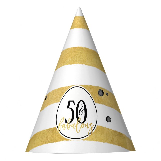 Chapeaux De Fêtes Gold 50 & Fabuleux Anniversaire Confetti Casquette (Devant)