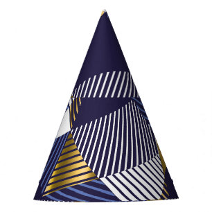 Chapeaux De Fêtes Gold Blue Luxe : Motif géométrique sans couture