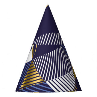 Chapeaux De Fêtes Gold Blue Luxe : Motif géométrique sans couture