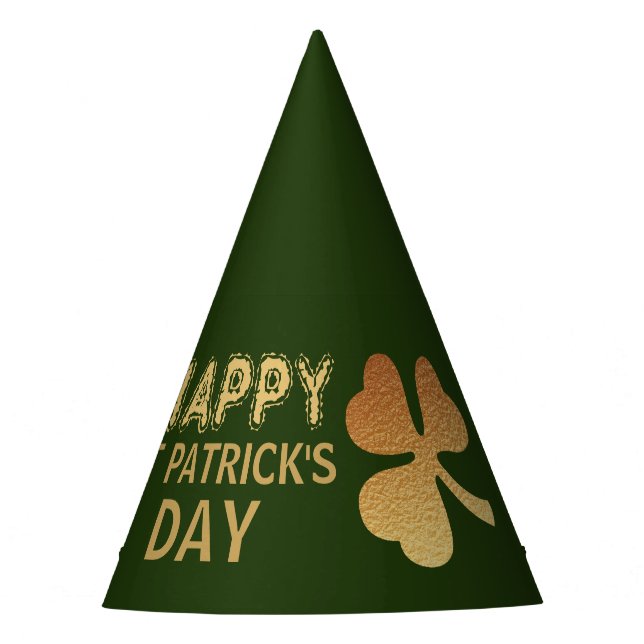 Chapeaux De Fêtes Gold Foil Shamrock, St Patrick's Day Party (Devant)
