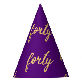 Chapeaux De Fêtes Gold Purple "Quarante" 40 Anniversaire Parties sci