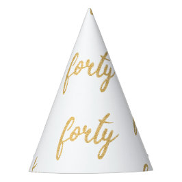 Chapeaux De Fêtes Gold White "Quarante" 40 Anniversaire Parties scin
