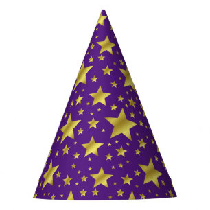 Chapeaux De Fêtes Golden Stars Purple Party Casquette