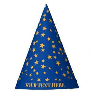 Chapeaux De Fêtes Golden Stars Texte personnalisé Anniversaire