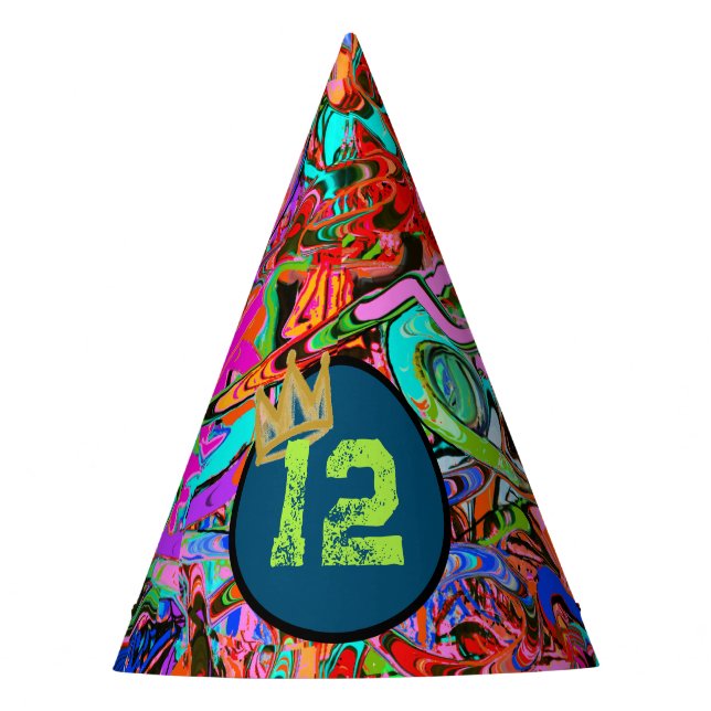 Chapeaux De Fêtes Graffiti avec couronne et âge (Devant)