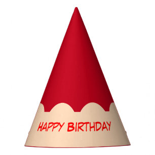 Chapeaux De Fêtes Graphique en pointes rouges Anniversaire
