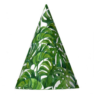 Chapeaux De Fêtes Green Monstera Feuilles Tropical sans couture
