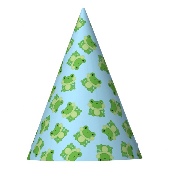 Chapeaux De Fêtes Grenouille Anniversaire Bleu (Devant)