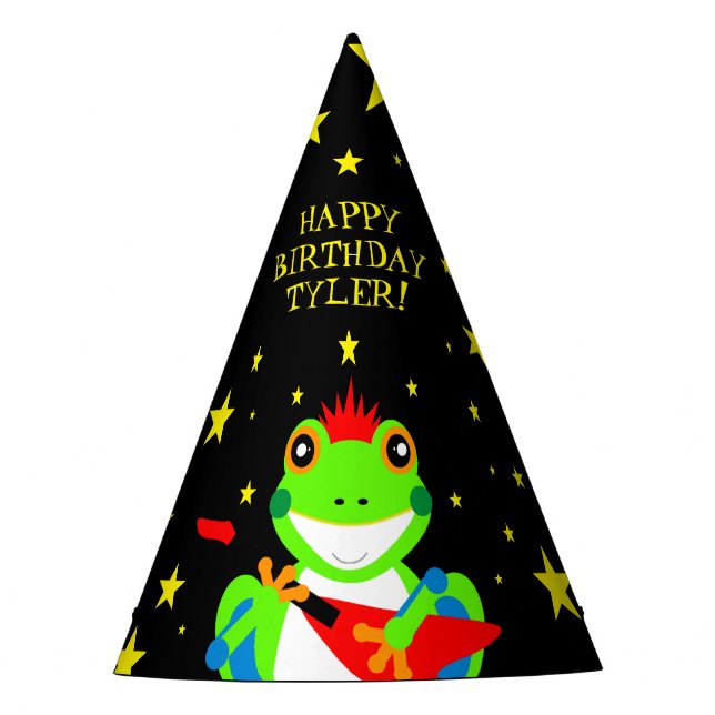 Chapeaux De Fêtes Grenouille d'arbre d'anniversaire de Rockin avec g (Devant)