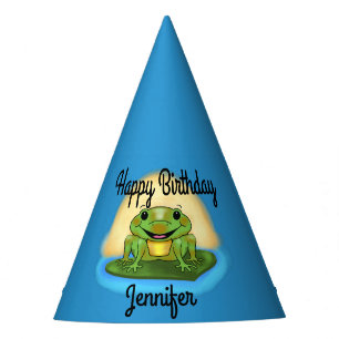 Chapeaux De Fêtes Grenouille de joyeux anniversaire sur des