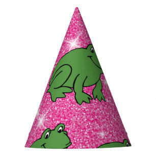 Chapeaux De Fêtes Grenouille verte Amphibiens Animaux Paillettes ros