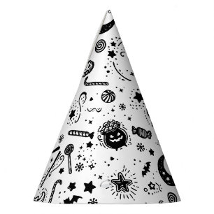 Chapeaux De Fêtes Halloween Noir et Blanc Éffrayant fête d'anniversa