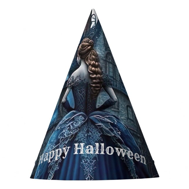 Chapeaux De Fêtes Halloween Party Haunted Maison Bleue Nuit Effrayan (Devant)