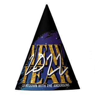 CHAPEAUX DE FÊTES HAPPY NEW YEAR'S EVE PARTY BRUSH STROKE