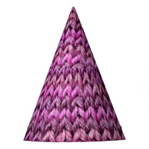 Chapeaux De Fêtes Harmonie de Knit : Texture de bande violette