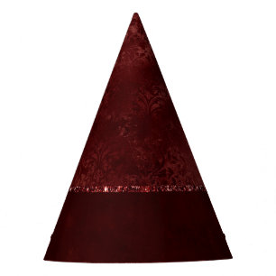 Chapeaux De Fêtes Henné Romance Red Satiny Grunge Damask