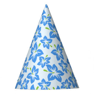 Chapeaux De Fêtes Hibiscus Bleu, Fleurs Bleues, Motif De Fleurs