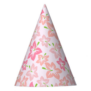 Chapeaux De Fêtes Hibiscus Rose, Fleurs Roses, Motif De Fleurs