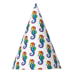Chapeaux De Fêtes Hippocampe polygonal arc-en-ciel