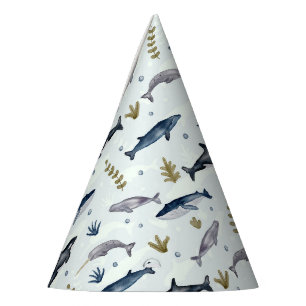 Chapeaux De Fêtes Histoire de la baleine d'aquarelle