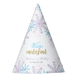 Chapeaux De Fêtes Hiver Onederland 1er anniversaire Lavande Bleue Ne