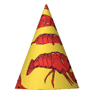 Chapeaux De Fêtes Homard bouilli : Motif sans couture à la main.