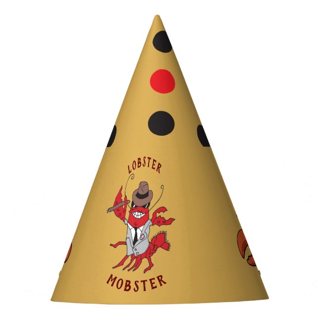 Chapeaux De Fêtes Homard Homard 🦞 Drôle Cartoon Gangster (Devant)