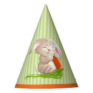 Chapeaux De Fêtes Hoppy Happy Bunny Stripes Motif de Pâques