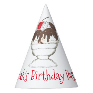Chapeaux De Fêtes Hot Fudge Crème de glace Sundae Personnalisé Anniv