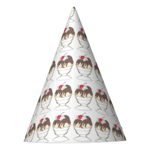 Chapeaux De Fêtes Hot Fudge Crème glacée Sundae Dessert Scoop Shop