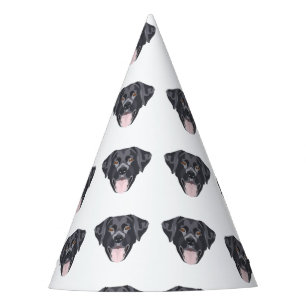 Chapeaux De Fêtes Illustration Black Labrador retraçant avec des so