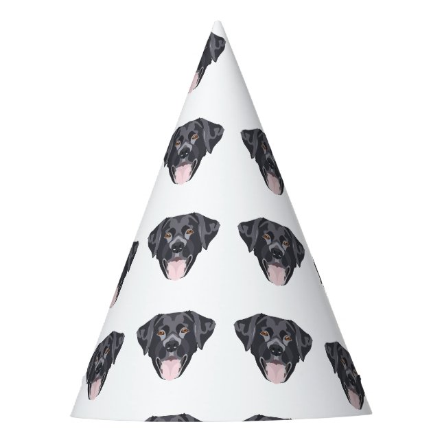 Chapeaux De Fêtes Illustration Black Labrador retraçant avec des sou (Devant)
