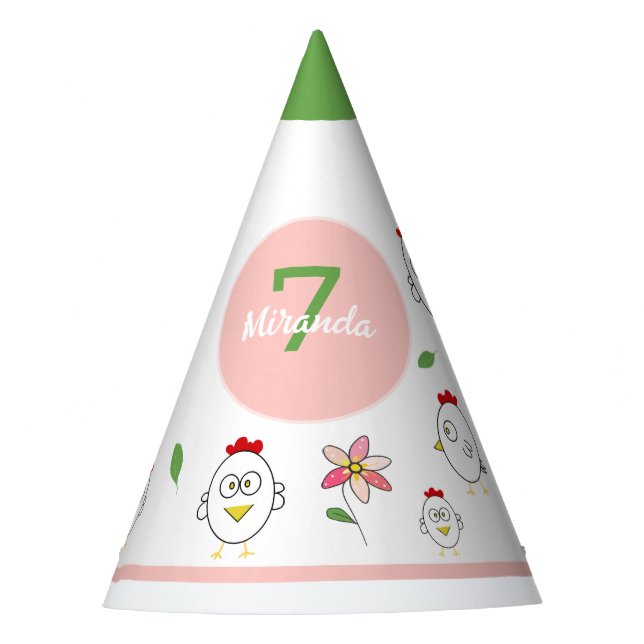 Chapeaux De Fêtes Illustration de poulet au dessin mignon (Devant)