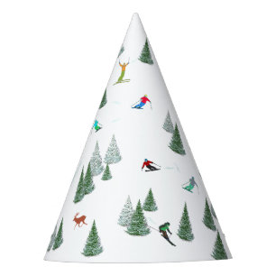 Chapeaux De Fêtes Illustration de skieurs alpinistes en descente
