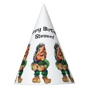 Chapeaux De Fêtes Illustration de troll drôle scandinave aquarelle