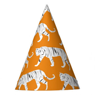Chapeaux De Fêtes Impression de tigre orange