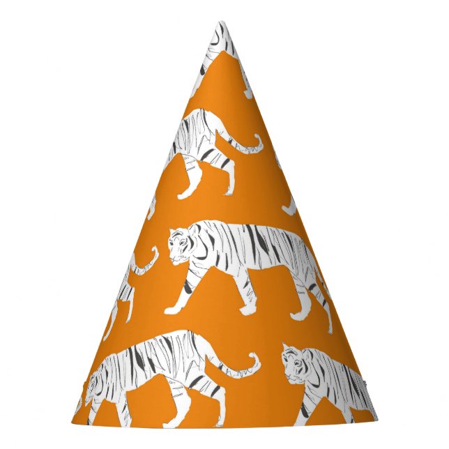 Chapeaux De Fêtes Impression de tigre orange (Devant)