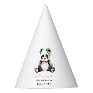 Chapeaux De Fêtes Invitation d'anniversaire Panda, Anniversaire de f