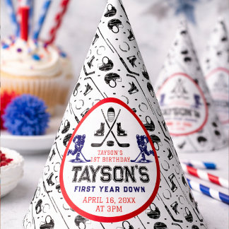Chapeaux De Fêtes  It’s Game Time Hockey 1st Birthday Party