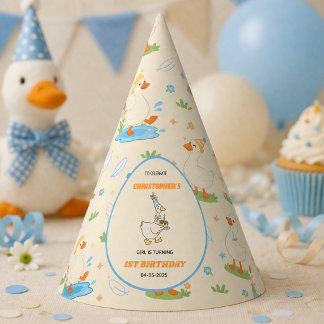 Chapeaux De Fêtes It’s ONE Silly Goose Retro 1st Birthday Fun Modern