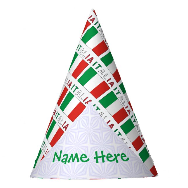 Chapeaux De Fêtes Italia Bandiera Italiana Carrelage Vert Personnali (Devant)