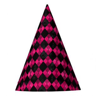 Chapeaux De Fêtes Jacquard rose et noir Casquette de fête d'annivers