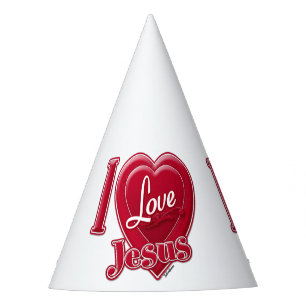 Chapeaux De Fêtes J'aime Jésus Coeur Rouge
