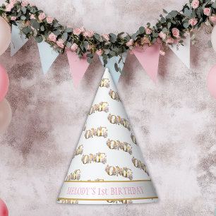 Chapeaux De Fêtes jardin de fées fantaisiste pour 1er anniversaire