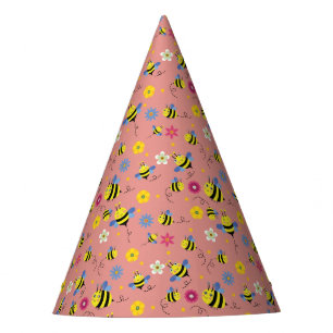 Chapeaux De Fêtes Jardin de fleurs d'abeilles douces